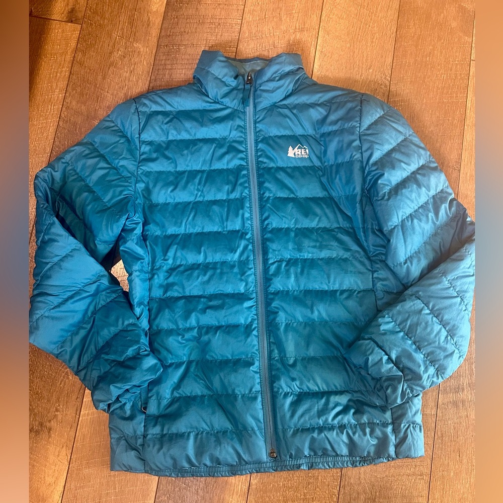 REI Large 14-16 Blue Quilted Puffer Jacket